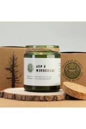 KDMD Ash & Woodsmoke Soy Candle with Woodwick 26 Hour Burn in Green - thumbnail 5