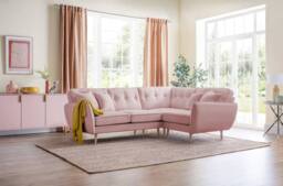 The Great Sofa Company Ailis 2 Corner 1 Faro Soft Pink in Dusty Pink - thumbnail 1