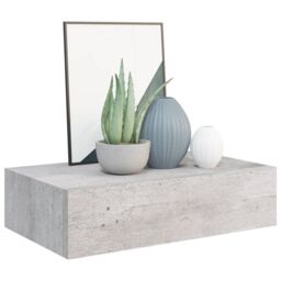 Berkfield Home Wall Drawer Shelves 2 pcs Concrete Grey 40x23.5x10cm MDF - Size: 40x23.5x10 cm - thumbnail 3