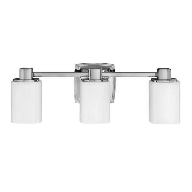 Loops IP44 3 Bulb Wall Light Square Etched Opal Glass Shade Chrome LED G9 3.5W in Clear