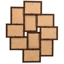 Berkfield Home Collage Photo Frame for 10x(10x15 cm) Picture Dark Brown MDF - Size: 10x15 cm - thumbnail 3