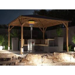 Dunster House Wooden Gazebo 3x3m Heavy Duty Pressure Treated Superfelt Utopia 300 in Brown - thumbnail 4