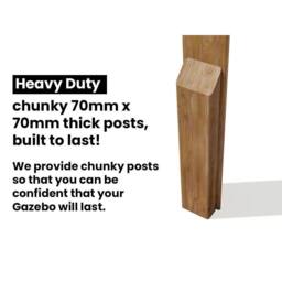 Dunster House Wooden Gazebo 3x3m Heavy Duty Pressure Treated Superfelt Utopia 300 in Brown - thumbnail 9