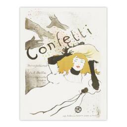 "Artery8 Confetti Vintage French Advert Vintage Wall Art Print Lautrec in White - Size: W24"" x H32""" - thumbnail 1
