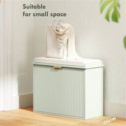 Havendro Shoe Storage Bench with Cushion & Flip-Drawer in Green - thumbnail 4