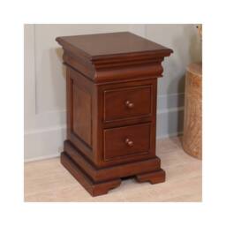 Lock Stock and Barrel Furniture Ltd French Louis Philippe Sleigh Style 2-3 Drawer Bedside - L45xW40xH65 cm in Brown - thumbnail 1