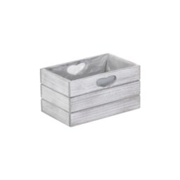 Red Hamper Wicker Vintage Effect Wooden Planter With Plastic Lining in Grey