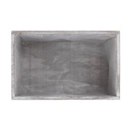 Red Hamper Wicker Vintage Effect Wooden Planter With Plastic Lining in Grey - thumbnail 3