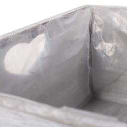 Red Hamper Wicker Vintage Effect Wooden Planter With Plastic Lining in Grey - thumbnail 5