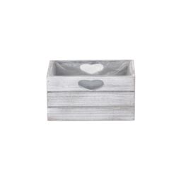 Red Hamper Wicker Vintage Effect Wooden Planter With Plastic Lining in Grey - thumbnail 2