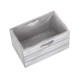 Red Hamper Wicker Vintage Effect Wooden Planter With Plastic Lining in Grey - thumbnail 4