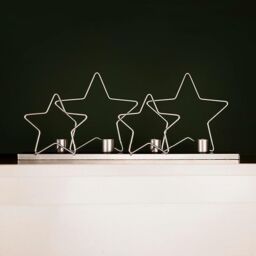 Marco Paul Silver Star Taper Candle Holder Metal Candle Holder Candlestick - thumbnail 4