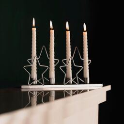Marco Paul Silver Star Taper Candle Holder Metal Candle Holder Candlestick - thumbnail 6