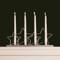 Marco Paul Silver Star Taper Candle Holder Metal Candle Holder Candlestick