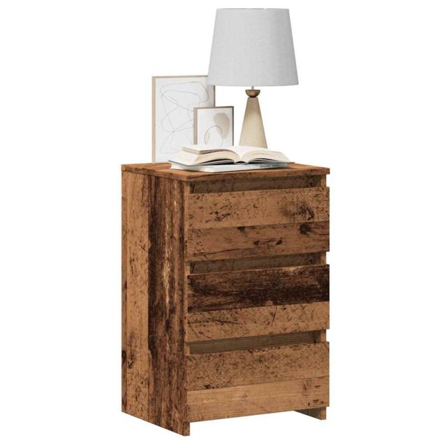 Berkfield Home Bedside Cabinet Old Wood 40x35x62.5 cm Engineered Wood in Brown - image 1
