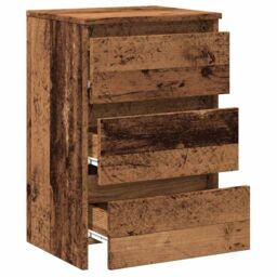 Berkfield Home Bedside Cabinet Old Wood 40x35x62.5 cm Engineered Wood in Brown - thumbnail 8