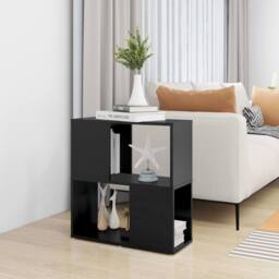 Berkfield Home Decorative Book Cabinet Black 60x24x63 cm Engineered Wood - Size: 60 x 24 x 63 cm - thumbnail 6