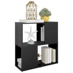 Berkfield Home Decorative Book Cabinet Black 60x24x63 cm Engineered Wood - Size: 60 x 24 x 63 cm - thumbnail 5