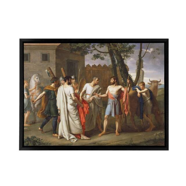"Artery8 De Ribera Cincinnatus Abandons The Plough Framed Canvas Wall Art Print - Size: W12"" x H16""" - image 1