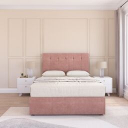 Sloomy Highbury Plush Velvet Memory Foam Bed Set With 2 Drawers, Mattress & Headboard in Pink - Size: Super King - thumbnail 3