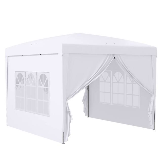 Matteo 3x3m White Pop Up Gazebo with Walls & Carry Bag - Garden Party Tent - image 1