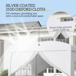Matteo 3x3m White Pop Up Gazebo with Walls & Carry Bag - Garden Party Tent - thumbnail 5