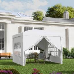 Matteo 3x3m White Pop Up Gazebo with Walls & Carry Bag - Garden Party Tent - thumbnail 2