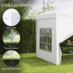 Matteo 3x3m White Pop Up Gazebo with Walls & Carry Bag - Garden Party Tent - thumbnail 6