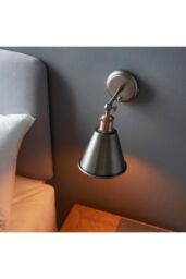 Netlighting Hal Metal Wall Lamp Aged Pewter Aged Copper Plate in Grey - thumbnail 5