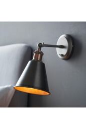 Netlighting Hal Metal Wall Lamp Aged Pewter Aged Copper Plate in Grey - thumbnail 2