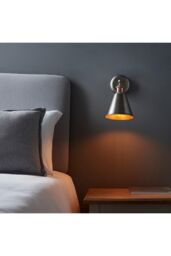 Netlighting Hal Metal Wall Lamp Aged Pewter Aged Copper Plate in Grey - thumbnail 3