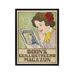 "Artery8 Boons Illustrated Magazine Framed Canvas Wall Art Print Georg van Caspel - Size: W12"" x H16""" - thumbnail 1