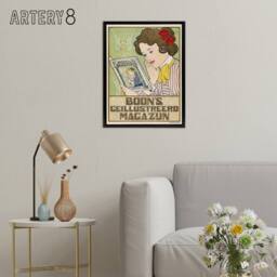 "Artery8 Boons Illustrated Magazine Framed Canvas Wall Art Print Georg van Caspel - Size: W12"" x H16""" - thumbnail 3