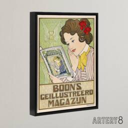"Artery8 Boons Illustrated Magazine Framed Canvas Wall Art Print Georg van Caspel - Size: W12"" x H16""" - thumbnail 2