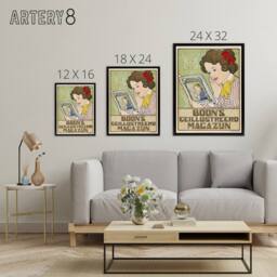 "Artery8 Boons Illustrated Magazine Framed Canvas Wall Art Print Georg van Caspel - Size: W12"" x H16""" - thumbnail 4