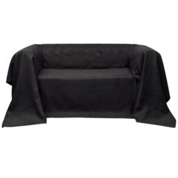 Berkfield Home Micro-suede Couch Slipcover Anthracite 210 x 280 cm in Black - thumbnail 1