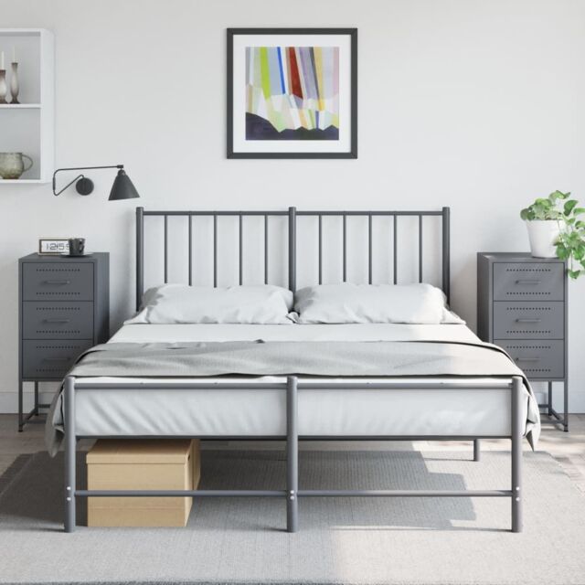 Berkfield Home Bedside Cabinets 2 pcs Anthracite 36x39x78 cm Steel in Black - Size: 36 x 39 x 78 cm - image 1