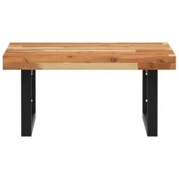 Berkfield Home Basin Shelf Wall Mounted Steel & Solid Wood Acacia in Brown - thumbnail 4