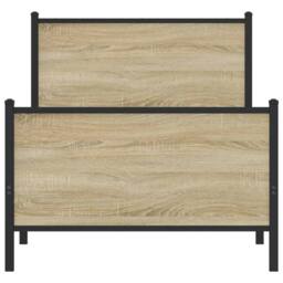 Berkfield Home Metal Bed Frame without Mattress Sonoma Oak 80x200 cm in Brown - thumbnail 5