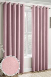 Enhanced Living Plain Thermal Room Darkening Pair of Curtains For Bedroom & Livingroom in Pink - Size: 117 cm width x 137 cm drop - thumbnail 1