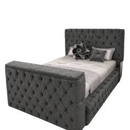 Stratus Interiors Ambassador TV Bed with Built-In Lift Luxury Storage Design in Dark Grey - Size: Double - thumbnail 2