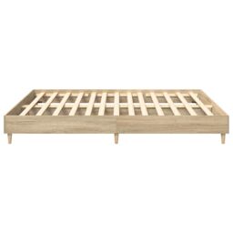 Berkfield Home Bed Frame No Mattress Sonoma Oak 200x200 cm Engineered Wood in Brown - thumbnail 6