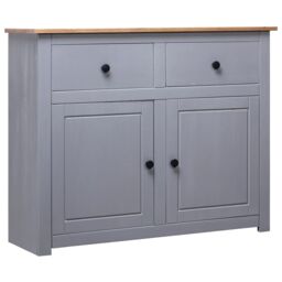 Berkfield Home Sideboard Grey 93x40x80 cm Solid Pinewood Panama Range - Size: 93 x 40 x 80 cm - thumbnail 1