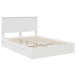 Berkfield Home Storage Bed with Headboard White 140 x 190 cm Engineered Wood - thumbnail 4