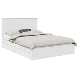Berkfield Home Storage Bed with Headboard White 140 x 190 cm Engineered Wood - thumbnail 2