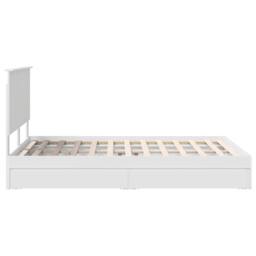 Berkfield Home Storage Bed with Headboard White 140 x 190 cm Engineered Wood - thumbnail 9