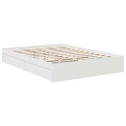 Berkfield Home Storage Bed with Headboard White 140 x 190 cm Engineered Wood - thumbnail 6
