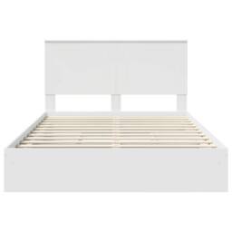 Berkfield Home Storage Bed with Headboard White 140 x 190 cm Engineered Wood - thumbnail 8