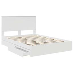 Berkfield Home Storage Bed with Headboard White 140 x 190 cm Engineered Wood - thumbnail 5