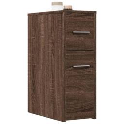 Berkfield Home Narrow Bathroom Cupboard with Wheels Brown Oak Engineered Wood - thumbnail 2